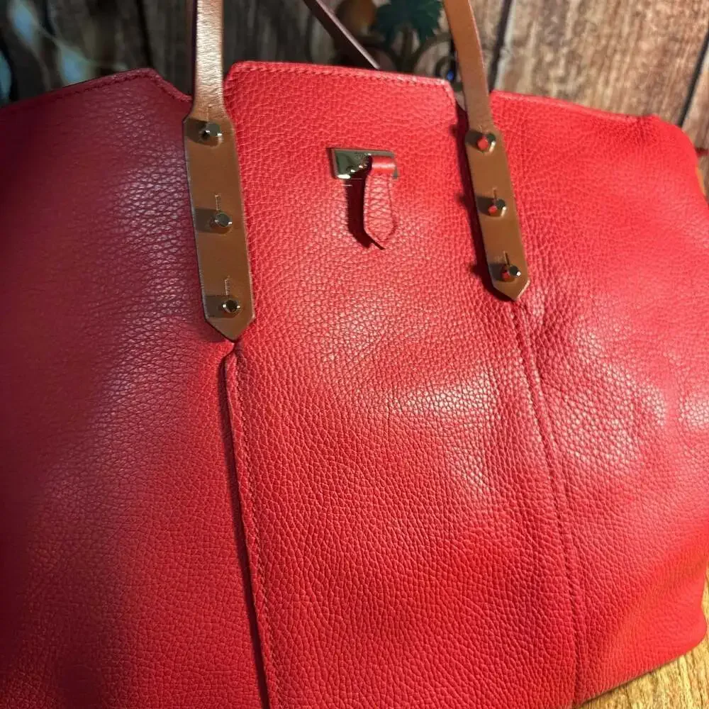 FURLA Saffiano Leather Shoulder Bag - Red – , - Picture 1 of 6